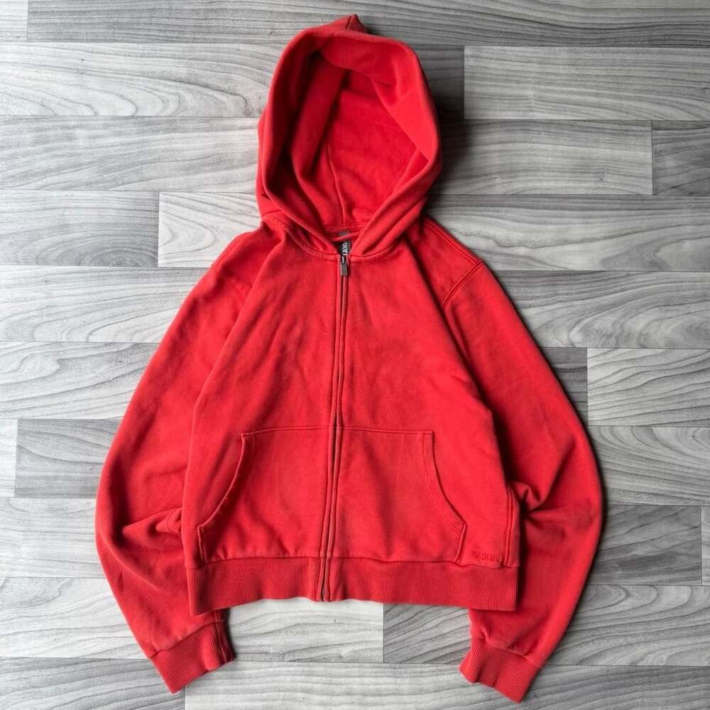 Vuori Full Zip Hoodie Size M Red Cotton Blend